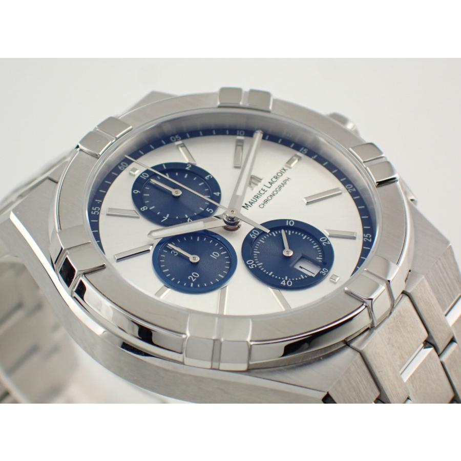モーリスラクロア アイコン クォーツ クロノグラフ 42mm シルバー文字盤 AI1118-SS002-230-1 新品の画像