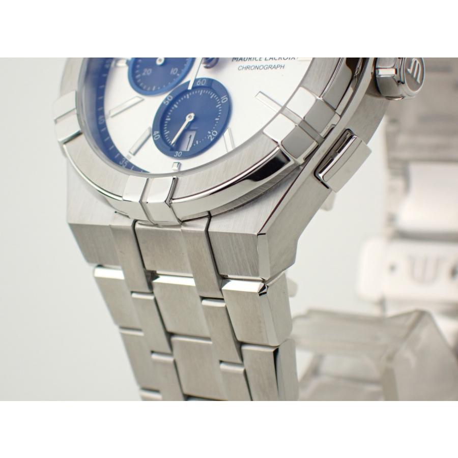 モーリスラクロア アイコン クォーツ クロノグラフ 42mm シルバー文字盤 AI1118-SS002-230-1 新品の画像