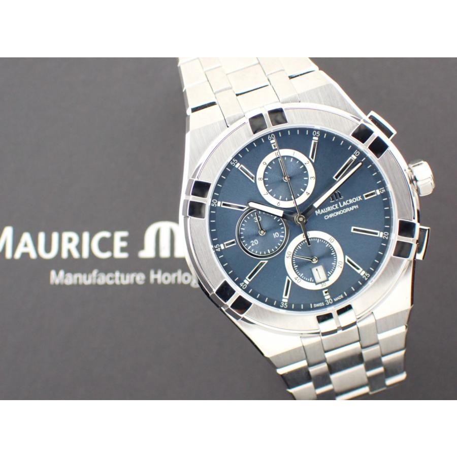モーリスラクロア アイコン クォーツ クロノグラフ 42mm ダークブルー文字盤 AI1118-SS002-430-1 新品の画像
