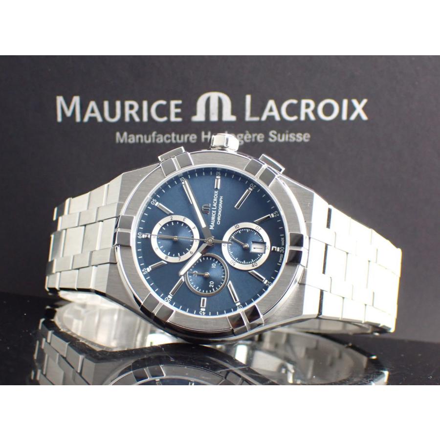 モーリスラクロア アイコン クォーツ クロノグラフ 42mm ダークブルー文字盤 AI1118-SS002-430-1 新品の画像