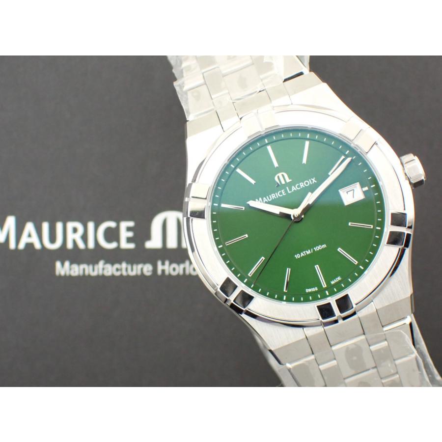 モーリスラクロア アイコン クォーツ デイト 40mm グリーン文字盤 AI1108-SS002-630-1 新品の画像