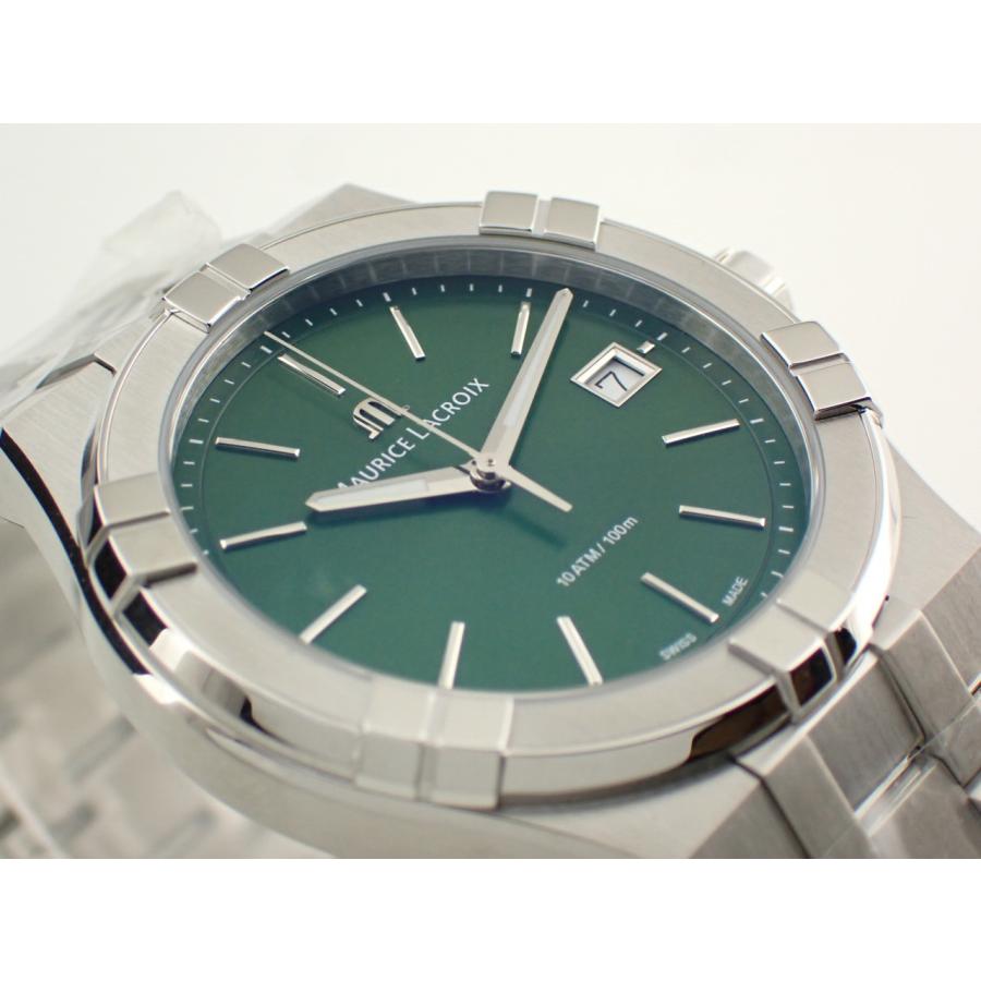 モーリスラクロア アイコン クォーツ デイト 40mm グリーン文字盤 AI1108-SS002-630-1 新品の画像