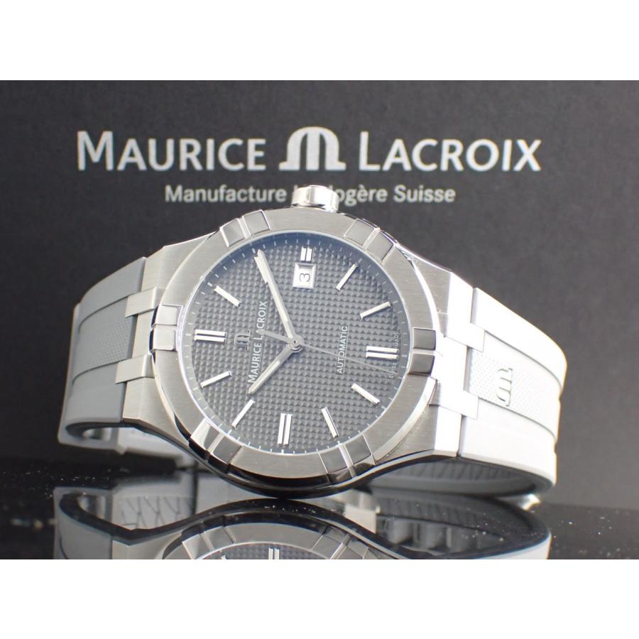 モーリスラクロア アイコン オートマチック 42mm グレー文字盤 ラバーベルト AI6008-SS000-230-2 新品の画像