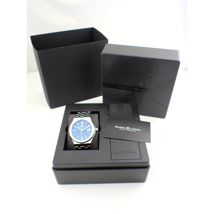 Maurice Lacroix アイコン デイト QZ美品 モーリスラクロア アイコン オートマチック デイト 42mm ブルー文字盤
