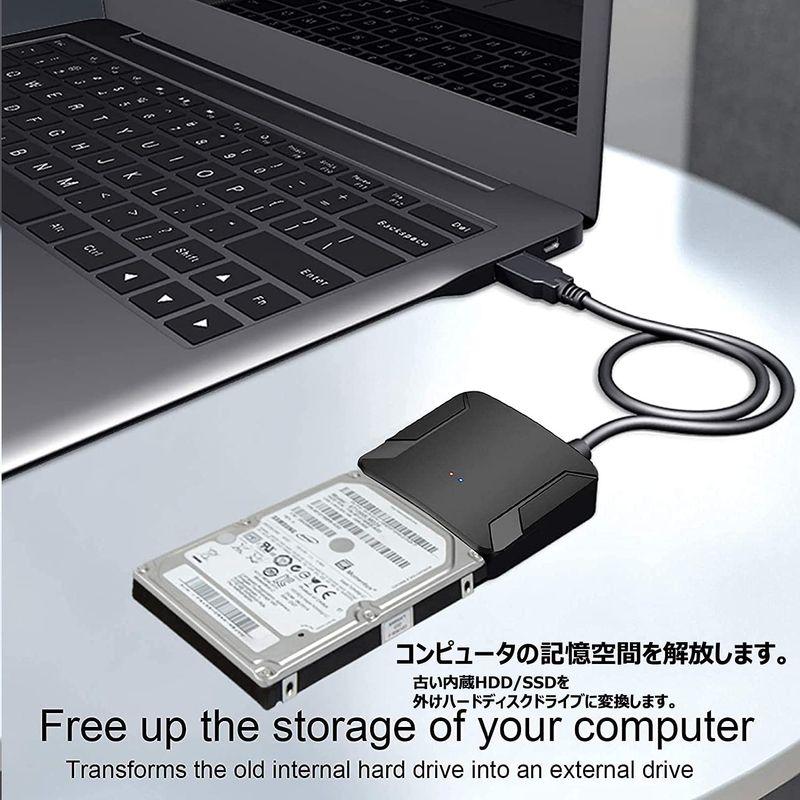 Runbod SATA USB 変換ケーブル SATA USB変換アダプター 3.5インチ HDD SSD USB 変換ケーブル SATA3｜quessstore｜03