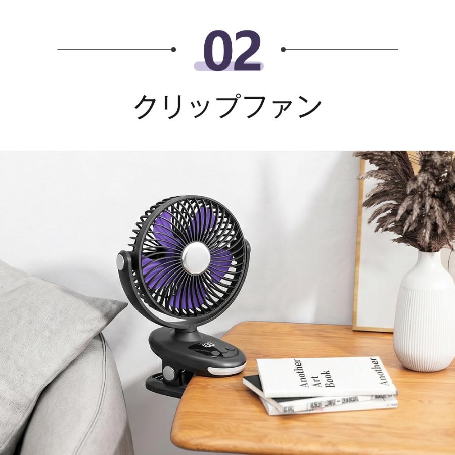 卓上扇風機 クリップ 扇風機 小型 サーキュレーター ファン USB充電式