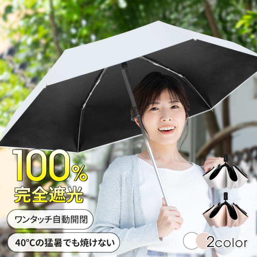 送料無料】 日傘 黒花柄 折りたたみ傘 完全遮光 UVカット 100％遮熱 軽量 晴雨兼用