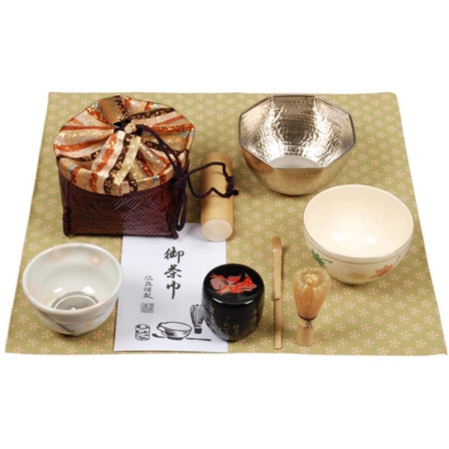 和田菁竺 Wada Seijiku 野点篭 茶色 サイズ 直径15 4x高さ9 6cm 小袖籠セット 伊予簾 桜花紋