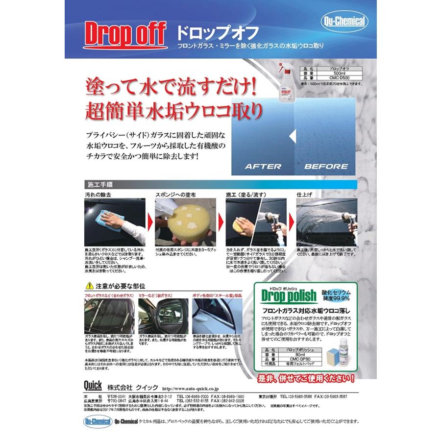 車の強化ガラス（サイドガラス用）水垢ウロコ取り-ドロップオフ |  | 01