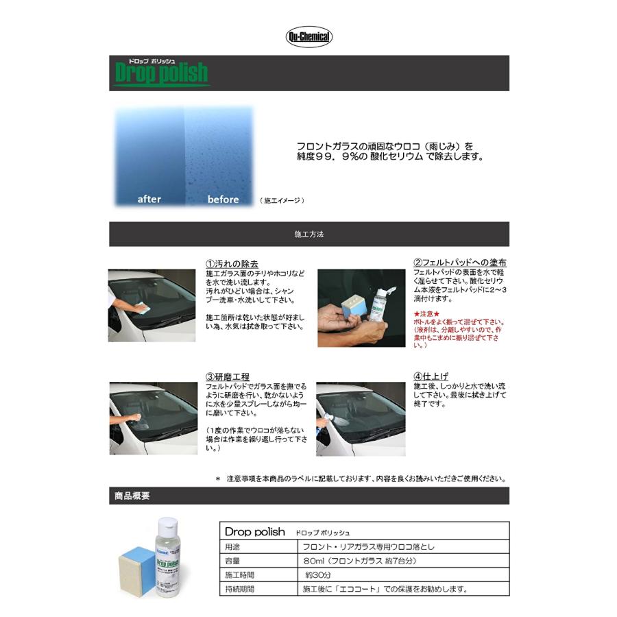 車のフロントガラス用　水垢ウロコ落とし　専用スポンジ付き-ドロップポリッシュ |  | 02