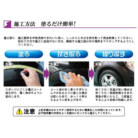 樹脂グロスコート 未塗装樹脂パーツコーティング 樹脂パーツが黒く復活艶をキープする樹脂コート 黒樹脂復活剤プレミアムコート コーティング剤　100ml | QUICK | 05