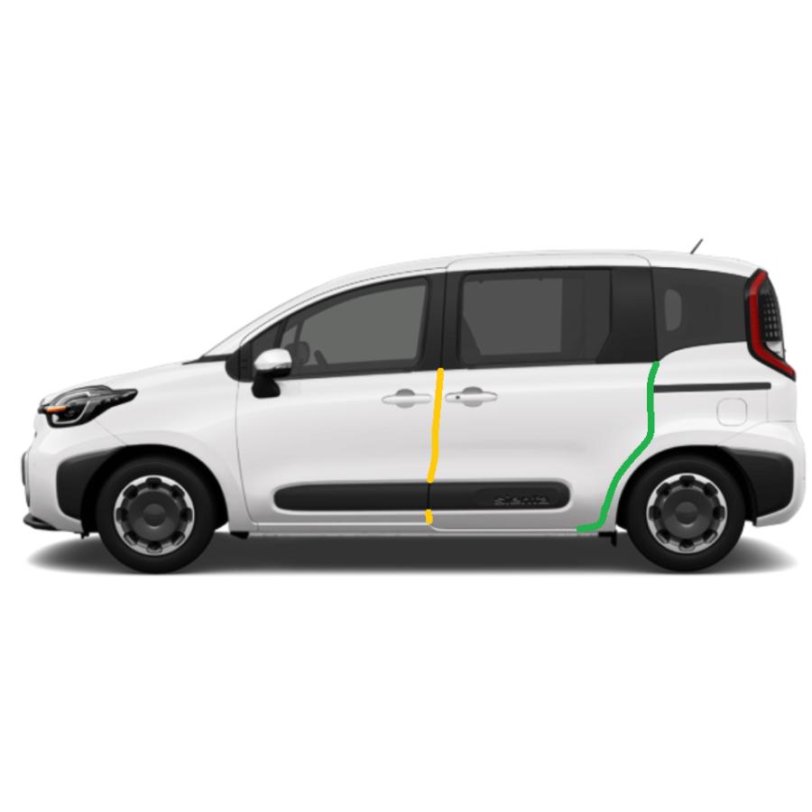 シエンタ（型式：MXPC/MXPL)　ドアエッジフィルム　フロントリアセット　1台分 | 