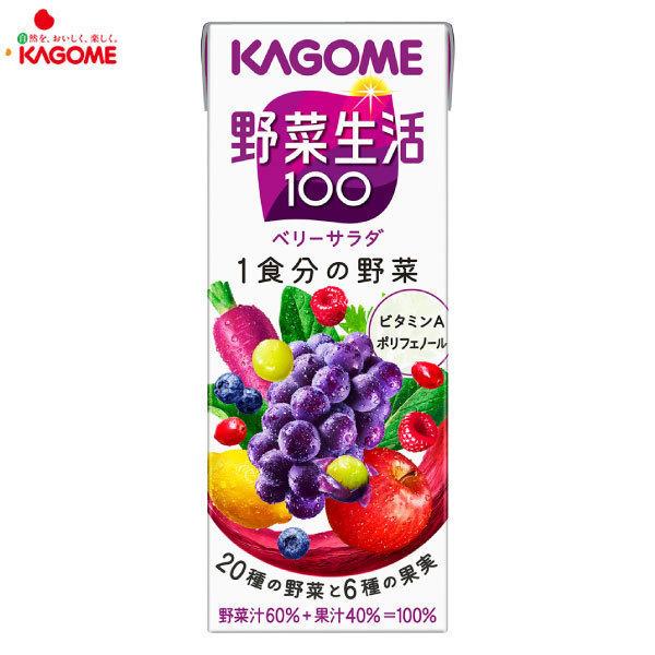 カゴメ 野菜生活100 ベリーサラダ 200ml 紙パック ×48本 (12本入×4ケース) 送料無料｜quickfactory-annex｜02