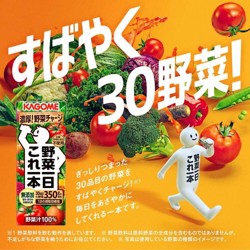 カゴメ 野菜一日 これ一本 200ml 紙パック ×72本 (12本入×6ケース) 送料無料｜quickfactory-annex｜02