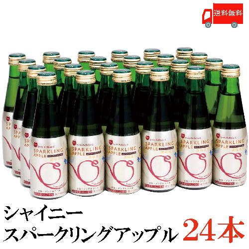 青森りんごジュース 炭酸 シャイニー スパークリングアップル スタンダード 200ml×24本 送料無料 | シャイニー