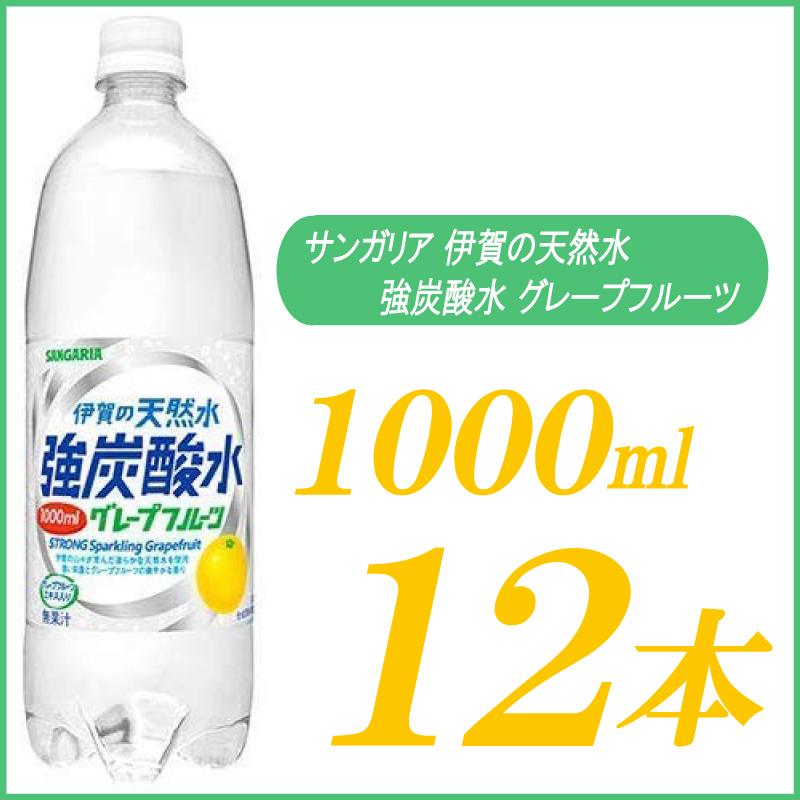 SALE／69%OFF】 サンガリア 伊賀の天然水 強炭酸水 １Ｌ ペットボトル １セット ２４本
