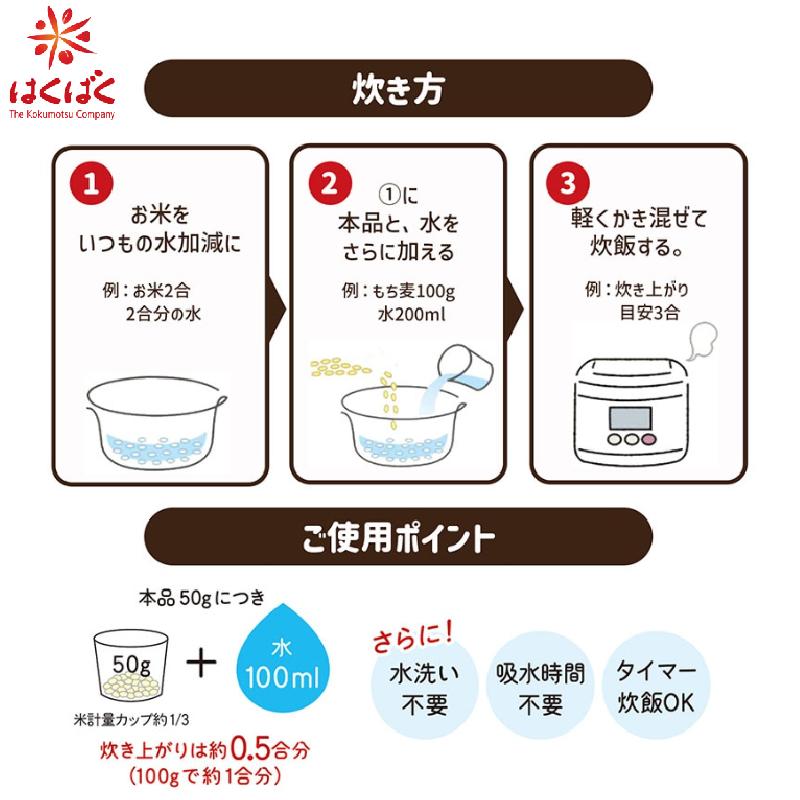 もち麦 はくばく もち麦ごはん 800g 4袋 送料無料 | はくばく | 01