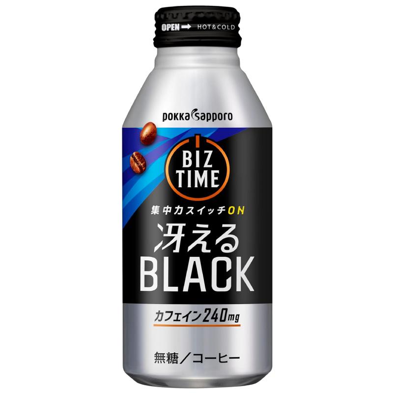 ポッカサッポロ ビズタイム 冴えるブラック 390g ×48本 (24本入×2ケース) 送料無料 | pokka sapporo | 02