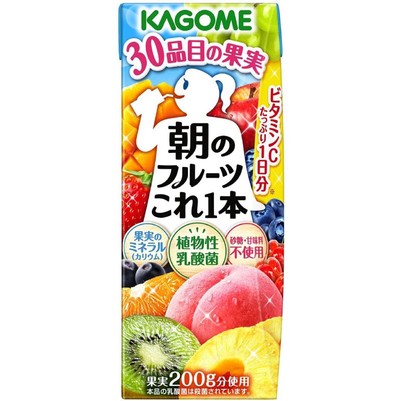 カゴメ 野菜ジュース 朝のフルーツこれ一本 200ml ×12本 紙パック ジュース 送料無料 | カゴメ 野菜ジュース | 01