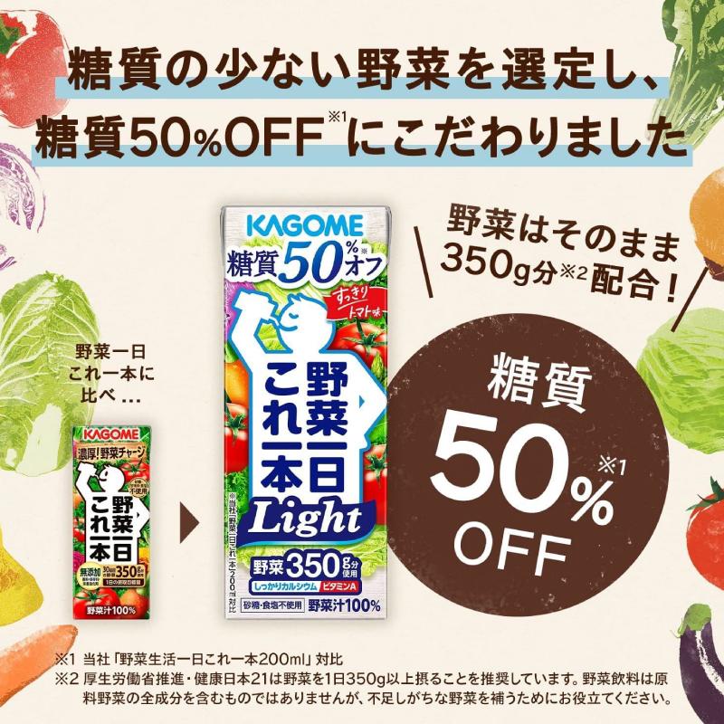カゴメ 野菜ジュース 野菜一日これ一本 Light 200ml ×96本 紙パック 野菜ジュース 送料無料 | 野菜一日これ一本 | 05