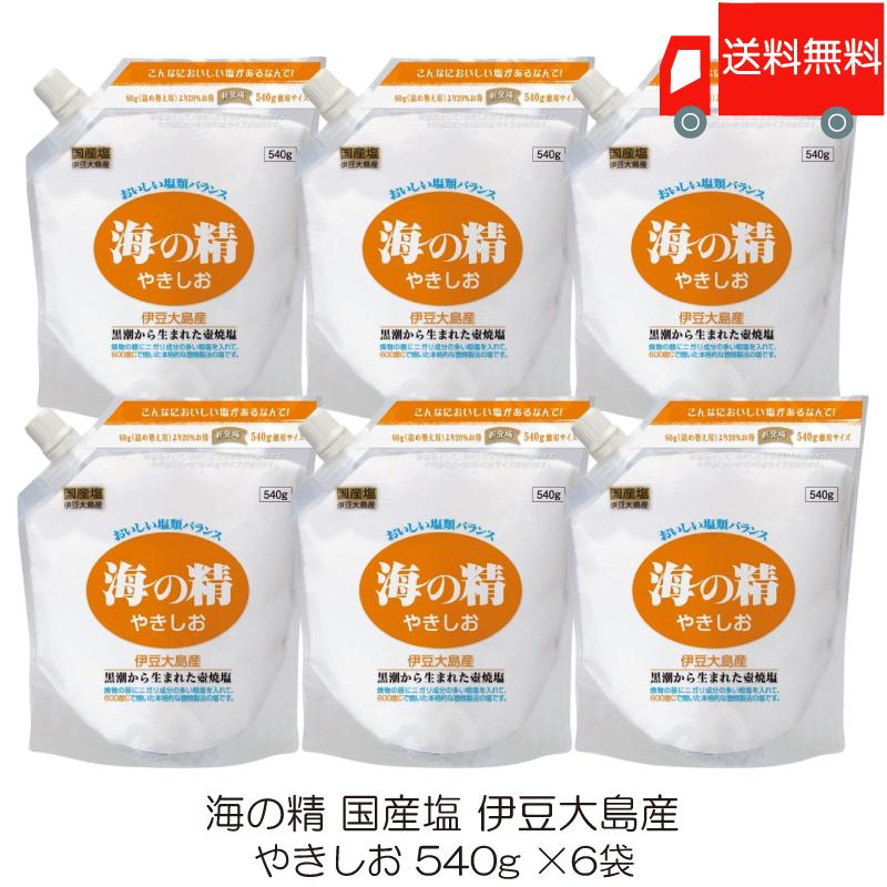 海の精 やきしお 540g ×6袋 (スタンドパック) 送料無料 | 海の精