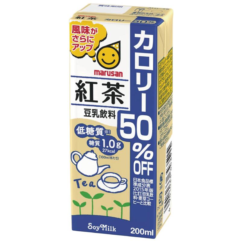 マルサン 豆乳 紅茶 豆乳飲料 カロリー50%オフ 200ml 72本 送料無料 | マルサンアイ | 01