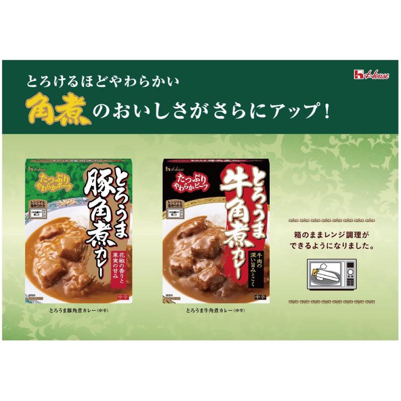 送料無料 ハウス食品 とろうま牛角煮カレー 中辛 200g ×2ケース【60個】 | ハウス食品 | 02