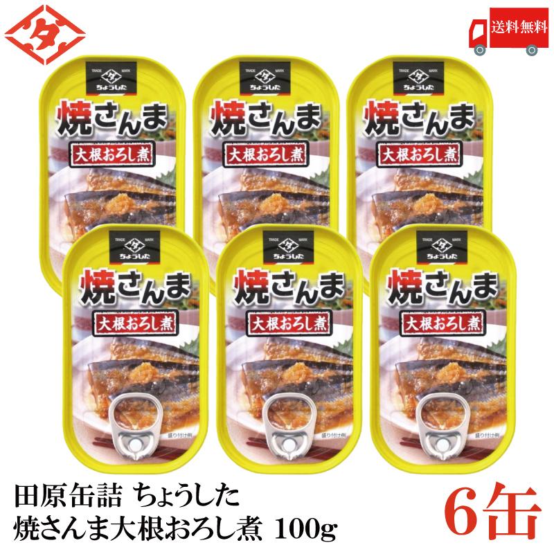送料無料 ちょうした　焼さんま大根おろし煮 100g×6缶 | 