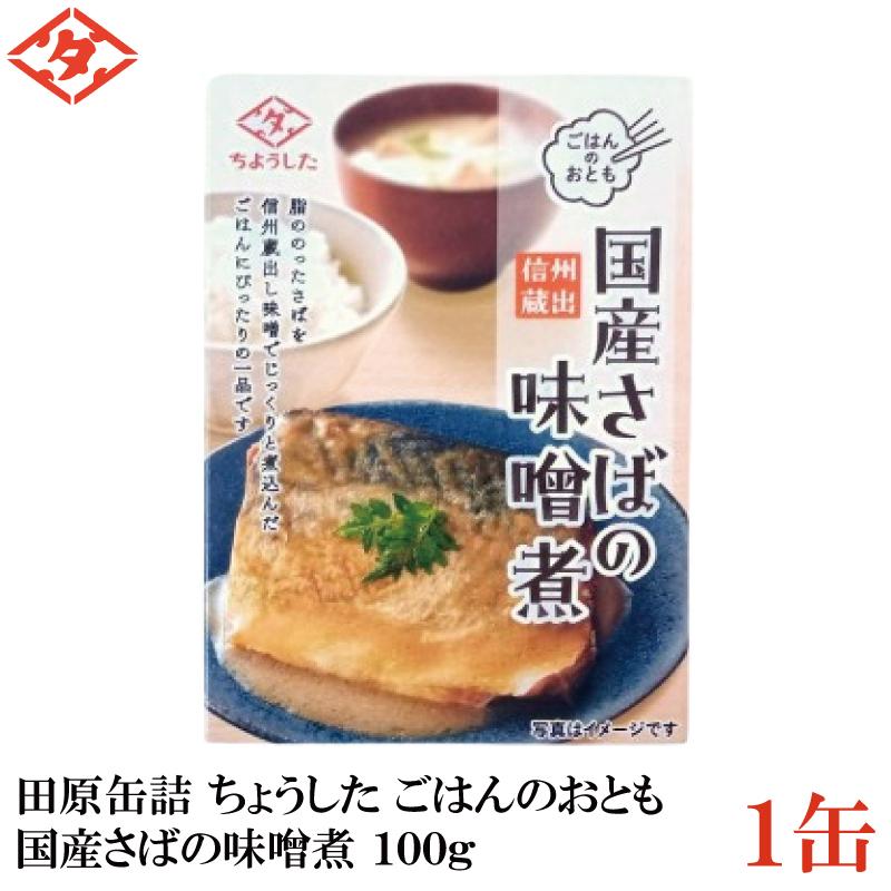 田原缶詰 ちょうした ごはんのおとも 国産さばの味噌煮 100g×1缶 (信州蔵出し味噌) | 