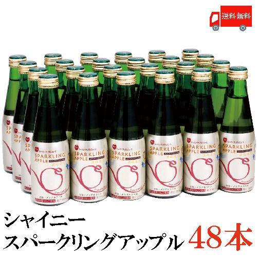 青森りんごジュース 炭酸 シャイニー スパークリングアップル スタンダード 200ml×48本 (24本入×2ケース) 送料無料 | シャイニー