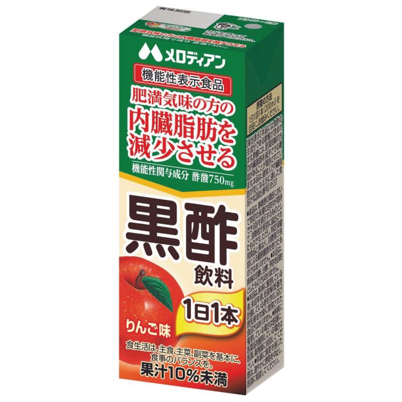 メロディアン 黒酢飲料 りんご味 200ml ×1箱【24本】（機能性表示食品） |  | 01
