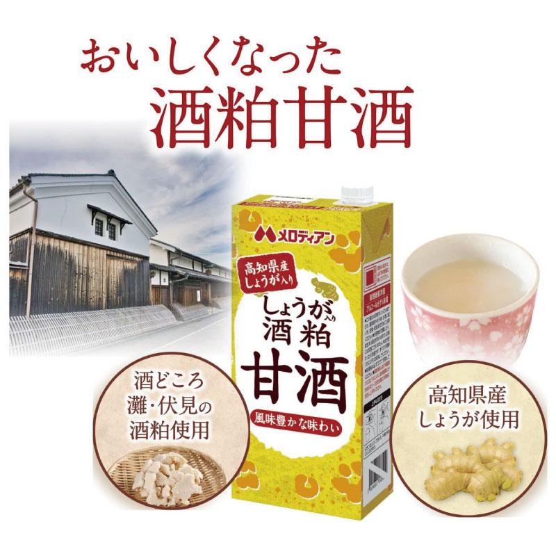 送料無料 メロディアン しょうが 酒粕 甘酒 1000ml×1箱【6本】（高知県産しょうが使用） |  | 02