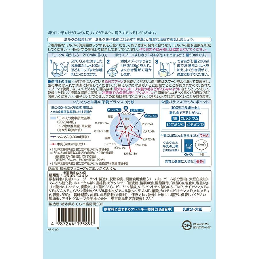 送料無料 和光堂 フォローアップミルク ぐんぐん スティックパック 満9か月頃から3歳頃まで (14g×10本) ×24箱（調製粉乳 粉ミルク） | ぐんぐん | 07