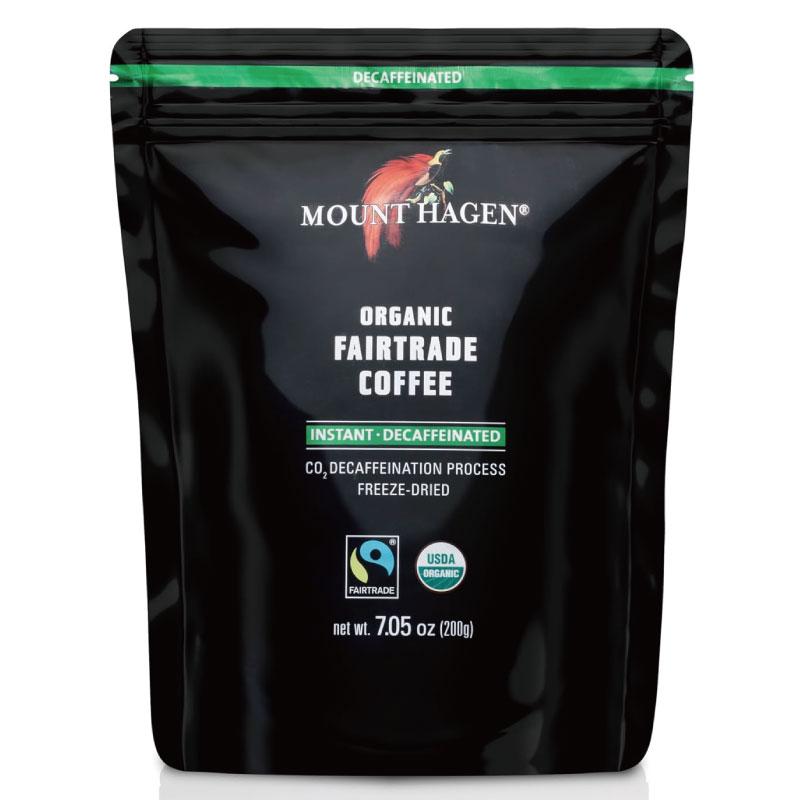 送料無料 マウントハーゲン オーガニック フェアトレード カフェインレス インスタントコーヒー 詰め替え用 ジップバッグ 200g×5個 | MOUNT HAGEN | 01