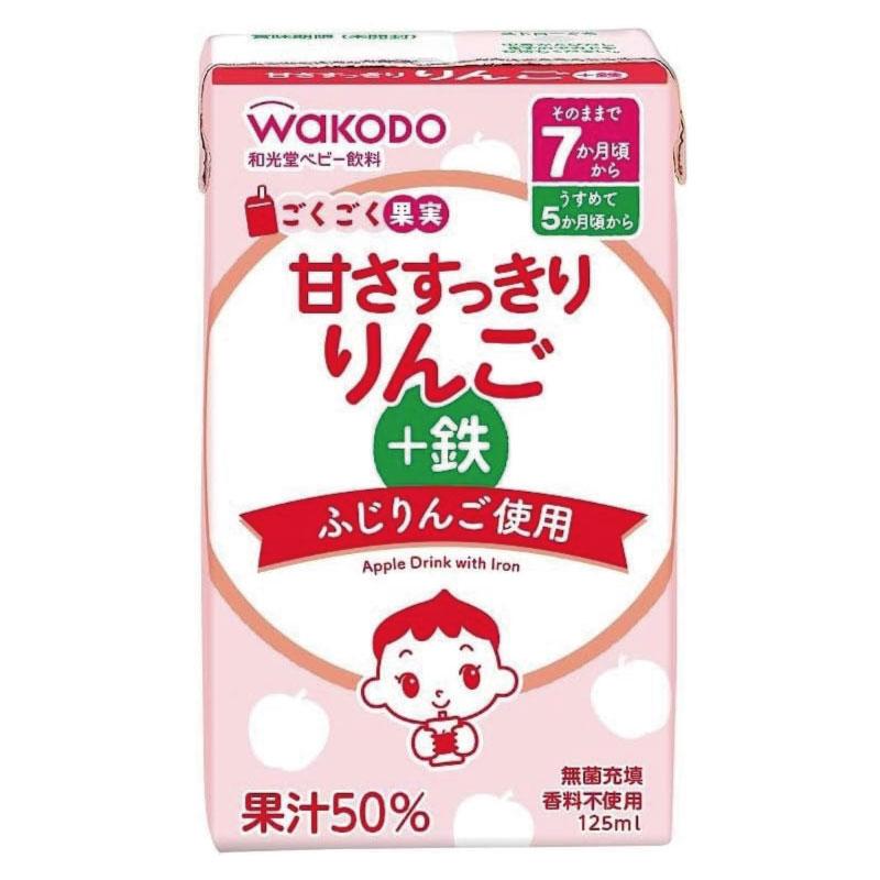 送料無料 和光堂 ごくごく果実 甘さすっきりりんご+鉄 125ml×36本（3本パック×12個）（7ヶ月頃から） | ベビーのじかん | 03