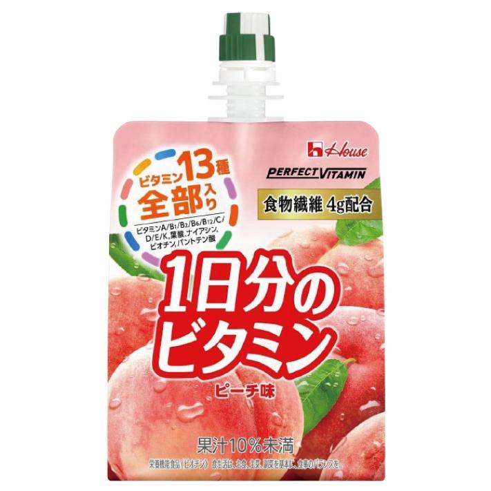 送料無料 ハウス 一日分のビタミン 食物繊維 ピーチ味 180g ×24個（perfect vitamin パーフェクトビタミン） | ハウスウェルネスフーズ | 02