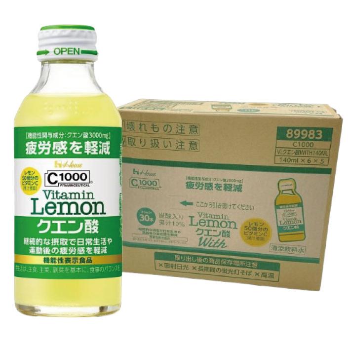 送料無料 ハウス C1000 ビタミンレモン クエン酸 140ml×60本（vitamin lemon House 疲労感を軽減） | C1000 | 01