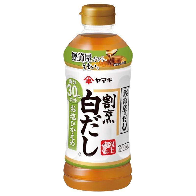 送料無料 ヤマキ 割烹白だし お塩ひかえめ 500ml ×24本（健康 減塩） | ヤマキ | 01