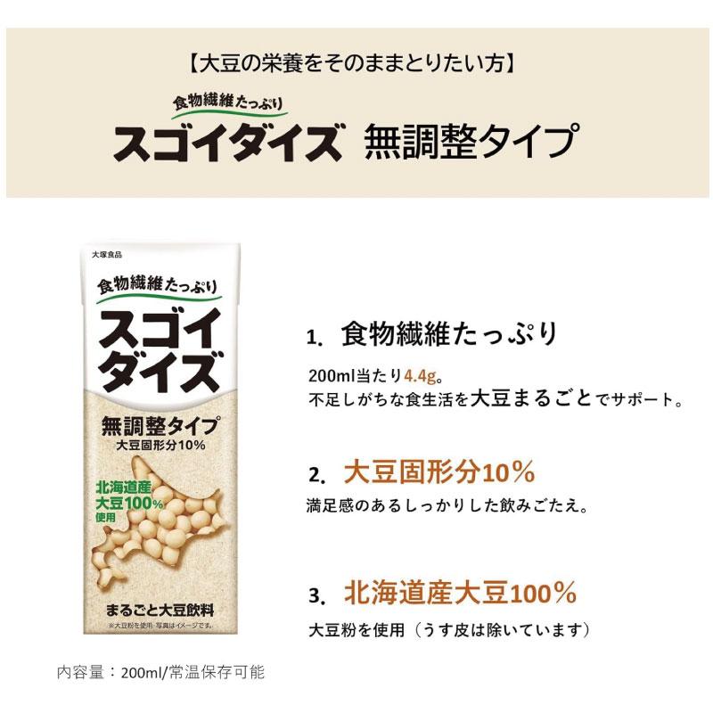 大塚食品 スゴイダイズ 無調整タイプ 200ml×24本（まるごと大豆飲料） | 大塚食品 | 03