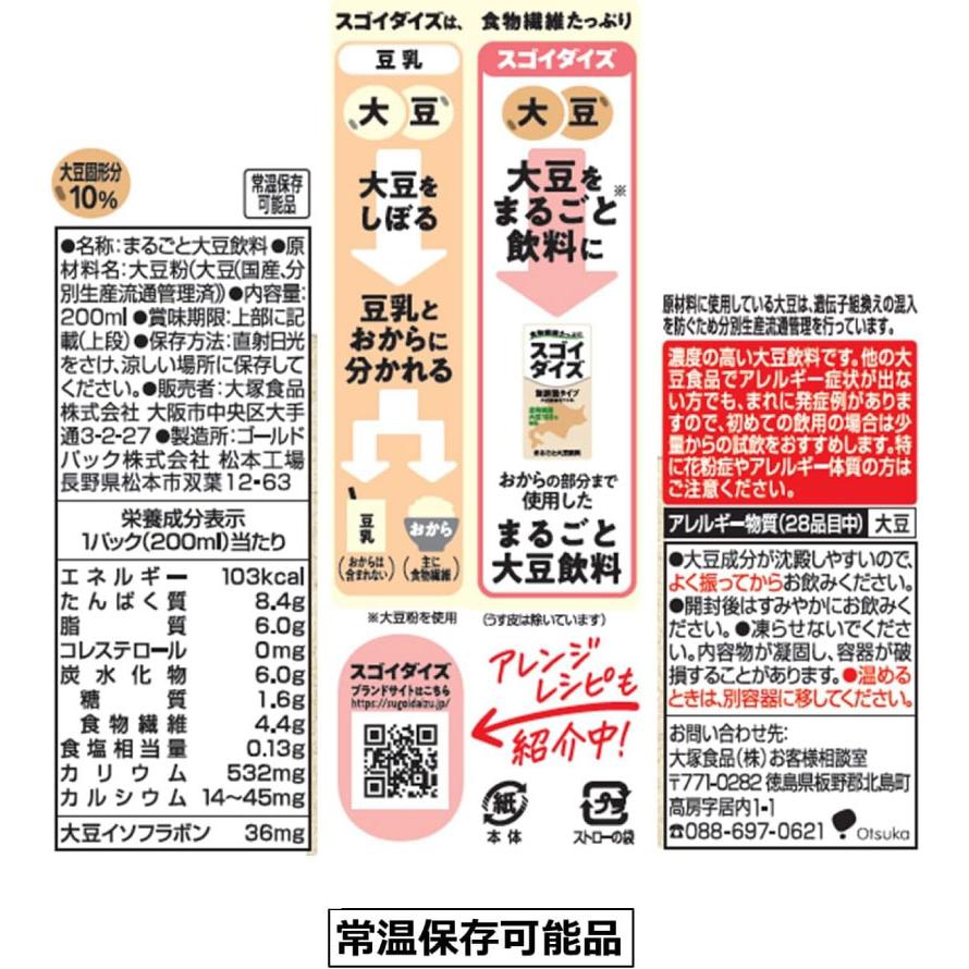 送料無料 大塚食品 スゴイダイズ 無調整タイプ 200ml×24本（まるごと大豆飲料） | 大塚食品 | 02