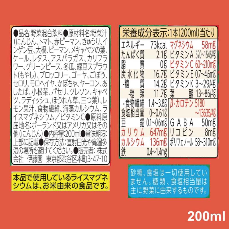 送料無料 伊藤園 1日分の野菜 200ml 紙パック 96本 | 1日分の野菜 | 03