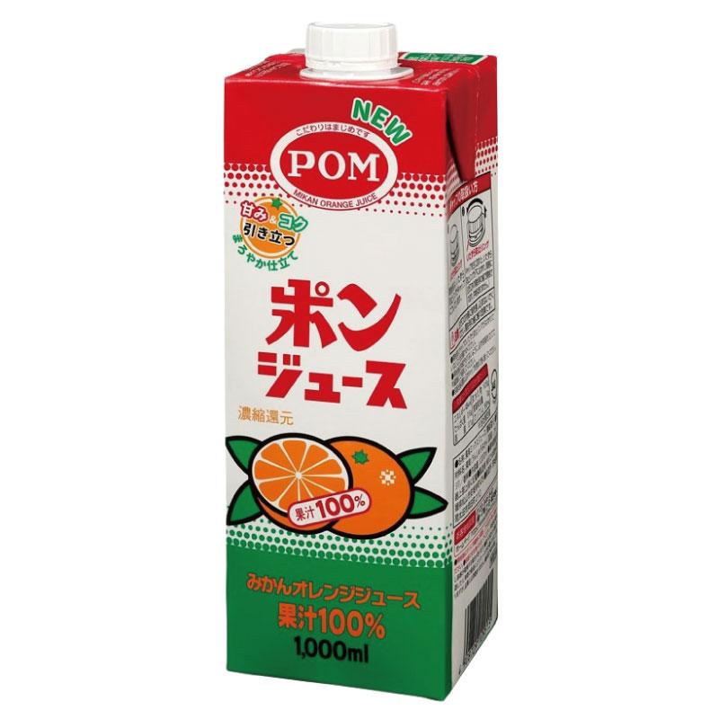 送料無料 えひめ飲料 ポンジュース スクエアパック 1Ｌ×3箱【18本】（紙パック ＰＯＭ） | ポンジュース | 02