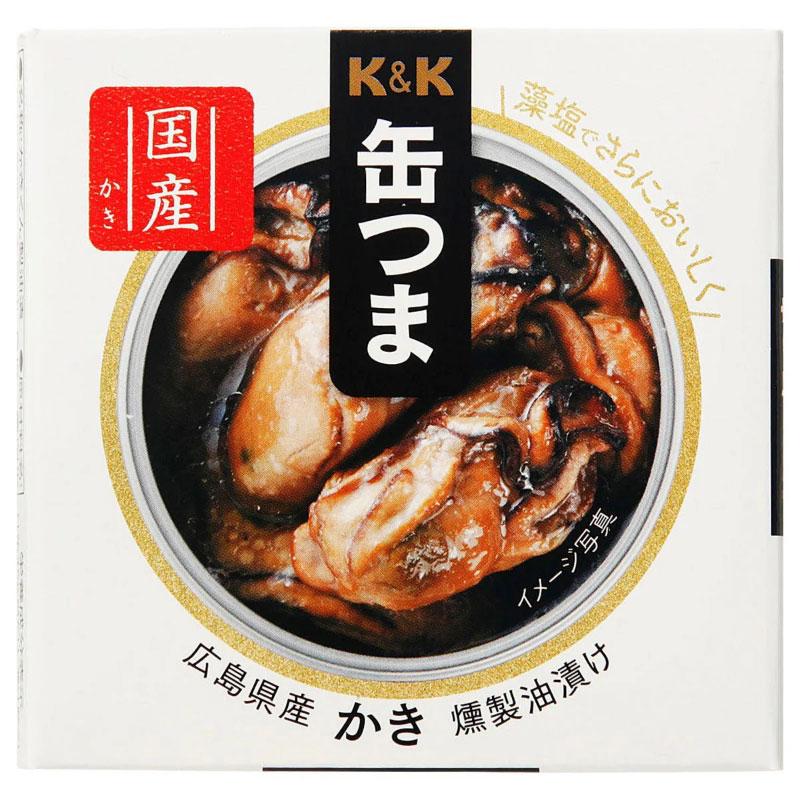KK缶つま 広島県産かき燻製油漬け60g(F3号缶) ×1個 | K＆K | 01