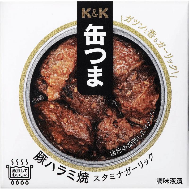 送料無料 KK缶つま 豚ハラミ焼スタミナガーリック50g(F4号缶) ×96個 まとめ買い | K＆K | 01
