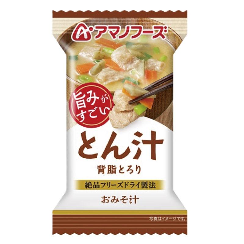 送料無料 アマノフーズ いつものおみそ汁 とん汁 10.5g ×30食 (インスタント フリーズドライ 即席 味噌汁 みそ汁) | いつものおみそ汁 | 01