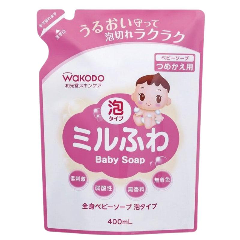 送料無料 和光堂 ミルふわ 全身ベビーソープ 泡タイプ 本体450ml×1個 + 詰替え用400ml×3個 | ミルふわ | 03