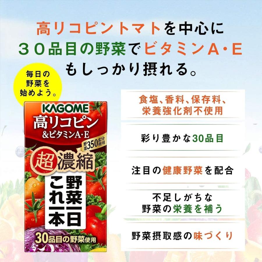 送料無料 カゴメ 野菜一日これ一本 超濃縮 高リコピン 125ml×72本 (&ビタミンA・E 高リコピントマト使用 野菜ジュース) | 野菜一日これ一本 | 06