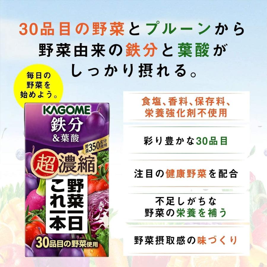 送料無料 カゴメ 野菜一日これ一本 超濃縮 鉄分 125ml×96本 (＆葉酸  野菜ジュース) | 野菜一日これ一本 | 05