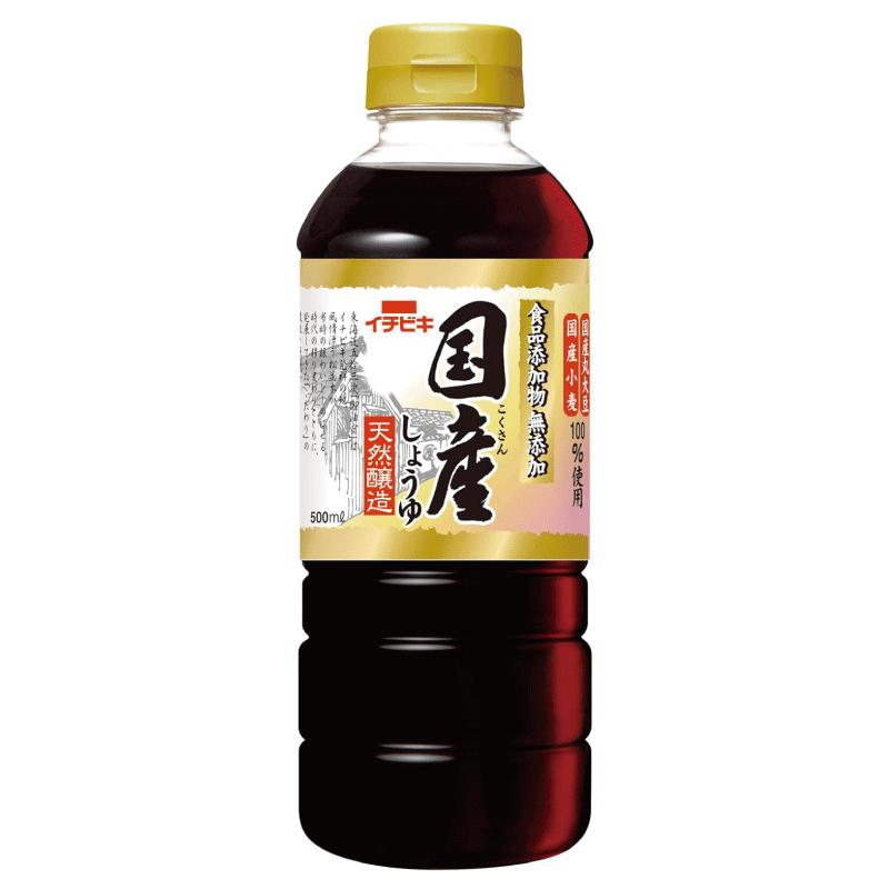 送料無料 イチビキ 無添加 国産しょうゆ 500ml ×3本 国産大豆使用 無添加醤油 醤油 まとめ買い ポイント消化 | イチビキ | 01