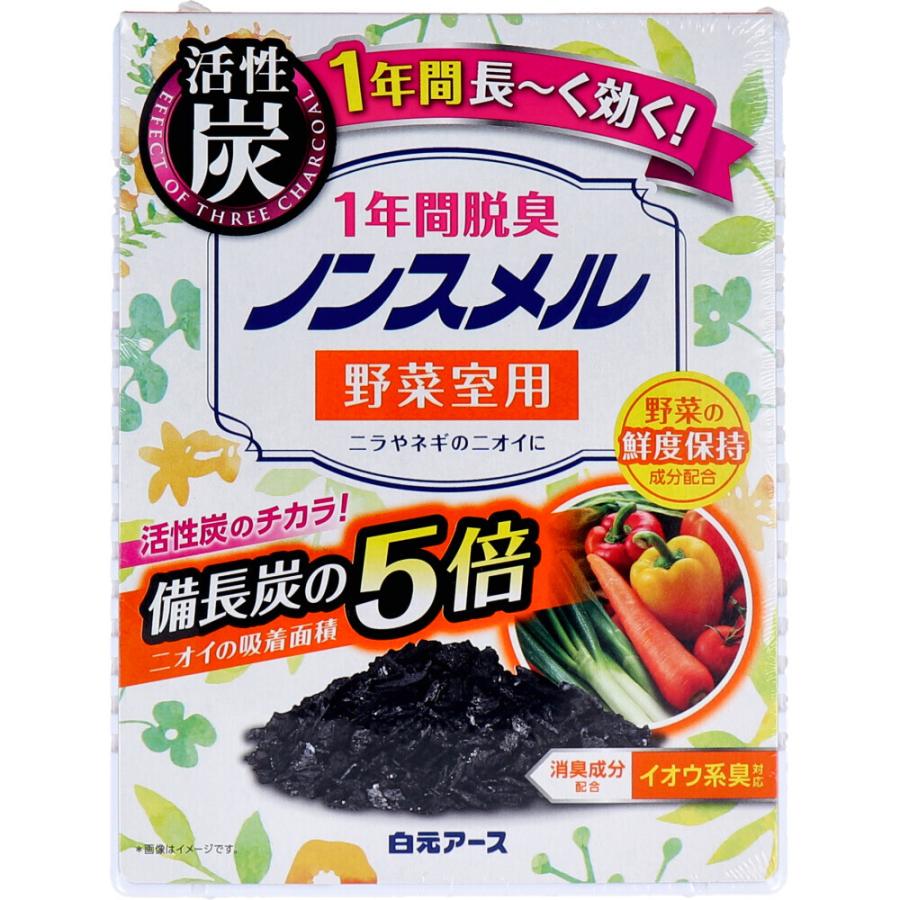 ノンスメル 脱臭炭 白元 置き型 1年間 脱臭 25g スリム本体 省スペース